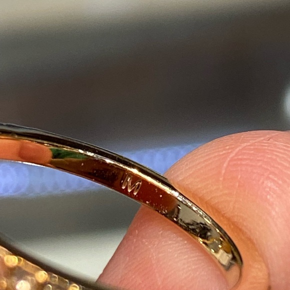 Christian Dior Code Ring Set Mint Green Crystals Bands Size M 52 US 6 - Picture 12 of 14